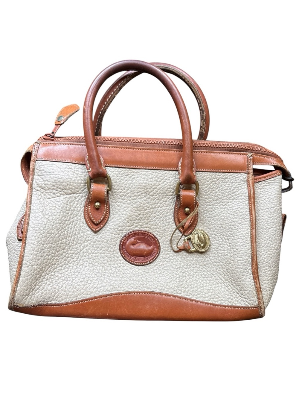 Vintage Dooney & Bourke Tan Leather-Trim purse